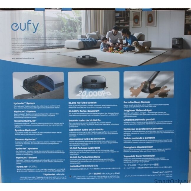 SALE OUT. Anker Eufy Robot Vacuum Cleaner Omni E28, Black | Anker Eufy Robot Vacuum Cleaner | Omni E28 | Wet&Dry | Dust capacity 3 L | 20000 Pa | Black | DAMAGED PACKAGING, MISSING INNER PACKAGING (BAGS). ITEM IS USED, DIRTY, WET AND SCRATCHED. NOT FULL L 4 SALE OUT. Anker Eufy Robot Vacuum Cleaner Omni E28, Black | Anker Eufy Robot Vacuum Cleaner | Omni E28 | Wet&Dry | Dust capacity 3 L | 20000 Pa | Black | DAMAGED PACKAGING, MISSING INNER PACKAGING (BAGS). ITEM IS USED, DIRTY, WET AND SCRATCHED. NOT FULL L 4