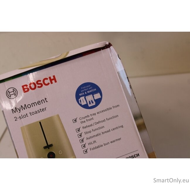 SALE OUT. Bosch TAT3M127 MyMoment Compact toaster, 950 W, 2 slots, Beige | SALE OUT. Compact Toaster | TAT3M127 MyMoment | Number of slots 2 | Housing material Plastic | Beige | DAMAGED PACKAGING AND ITEM BODY (EDGE) 3 SALE OUT. Bosch TAT3M127 MyMoment Compact toaster, 950 W, 2 slots, Beige | SALE OUT. Compact Toaster | TAT3M127 MyMoment | Number of slots 2 | Housing material Plastic | Beige | DAMAGED PACKAGING AND ITEM BODY (EDGE) 3