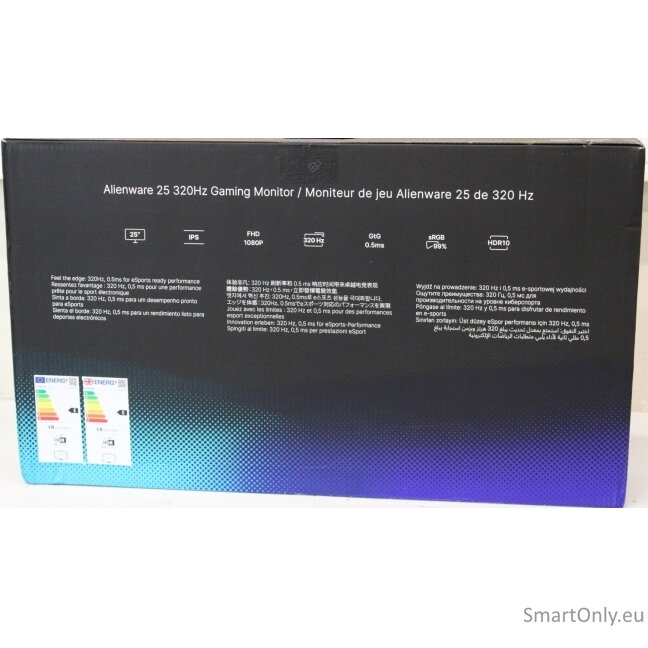 SALE OUT. Dell LCD AW2525HM, 25" IPS FHD/1920x1080/DP,HDMI,USB/Black | SALE OUT. | Dell Alienware AW2525HM | 25 " | Fast IPS | FHD | 16:9 | 320 Hz | 1 ms | 1920 x 1080 pixels | 400 cd/m² | HDMI ports quantity 2 | DAMAGED PACKAGING 1 SALE OUT. Dell LCD AW2525HM, 25" IPS FHD/1920x1080/DP,HDMI,USB/Black | SALE OUT. | Dell Alienware AW2525HM | 25 " | Fast IPS | FHD | 16:9 | 320 Hz | 1 ms | 1920 x 1080 pixels | 400 cd/m² | HDMI ports quantity 2 | DAMAGED PACKAGING 1