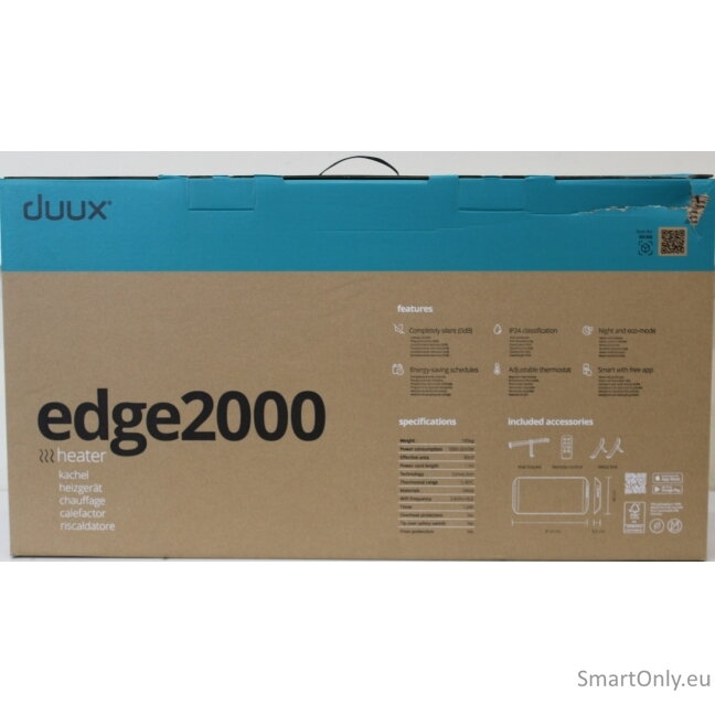 SALE OUT. Duux Edge 2000 Smart Convector Heater, Gray | Duux | Edge 2000 Smart Convector Heater | 2000 W | Suitable for rooms up to 30 m² | Gray | DAMAGED PACKAGING | IP24 SALE OUT. Duux Edge 2000 Smart Convector Heater, Gray | Duux | Edge 2000 Smart Convector Heater | 2000 W | Suitable for rooms up to 30 m² | Gray | DAMAGED PACKAGING | IP24