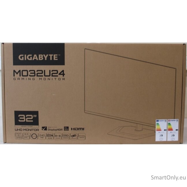 SALE OUT. Gigabyte Gaming Monitor 31,5" OLED MO32U24 | SALE OUT. | Gigabyte MO32U24 OLED | 31.5 " | QD-OLED | UHD | 240 Hz | 0.03 ms | 3840 x 2160 pixels | Warranty 36 month(s) | DAMAGED PACKAGING