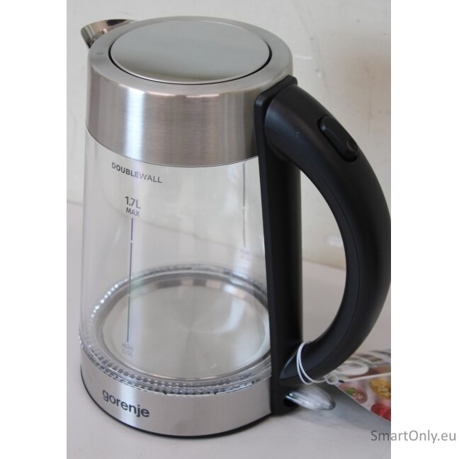 SALE OUT. Gorenje K17GDWII Kettle, Electric, Capacity 1.7 L, Power 2200 W, Stainless steel | SALE OUT. | Gorenje Kettle | K17GDWII | 2200 W | Electric | 1.7 L | 360° rotational base | Stainless steel/Glass | Stainless steel/Transparent | DAMAGED PACKAGING 2 SALE OUT. Gorenje K17GDWII Kettle, Electric, Capacity 1.7 L, Power 2200 W, Stainless steel | SALE OUT. | Gorenje Kettle | K17GDWII | 2200 W | Electric | 1.7 L | 360° rotational base | Stainless steel/Glass | Stainless steel/Transparent | DAMAGED PACKAGING 2