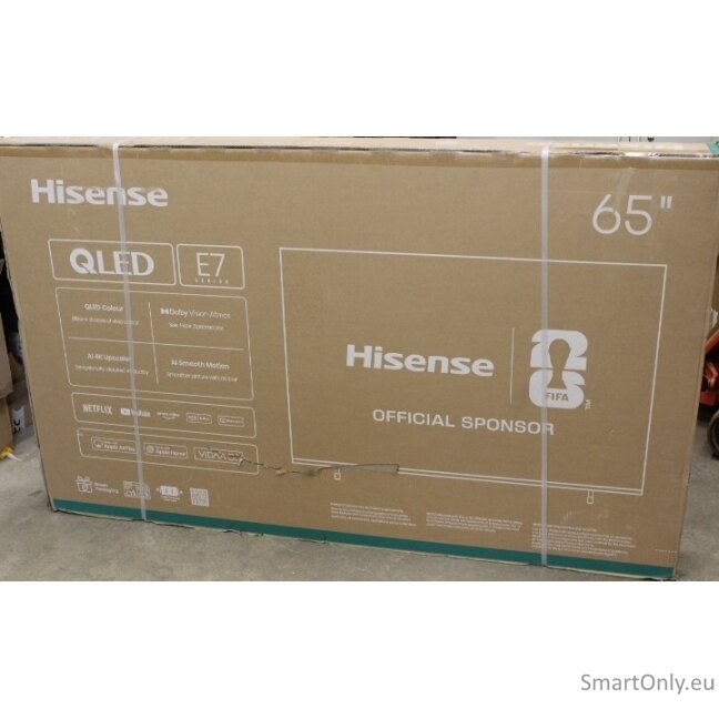 SALE OUT. Hisense 65E7Q 65" (164 cm) UHD QLED Smart TV | SALE OUT. Hisense UHD QLED Smart TV | 65E7Q | 65" | Smart TV | VIDAA OS | UHD | Black | DAMAGED PACKAGING