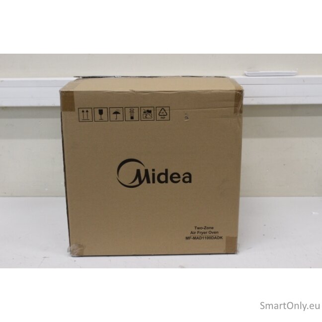 SALE OUT. Midea MAD1100DADK Air fryer digital,Two-zone cavity, 6.4L + 4.4L | Midea Two Zone Airfryer | MAD1100DADK | Power 1850 W | Capacity 4.4/6.4 L | Rapid Air technology | Black | USED, DIRTY, SCRATCHED ON TOP