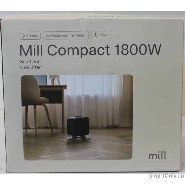 SALE OUT. Mill | Heater | CUS1800MECBA | PTC Fan | 1800 W | Suitable for rooms up to 30 m² | Black | DAMAGED PACKAGING 2 SALE OUT. Mill | Heater | CUS1800MECBA | PTC Fan | 1800 W | Suitable for rooms up to 30 m² | Black | DAMAGED PACKAGING 2