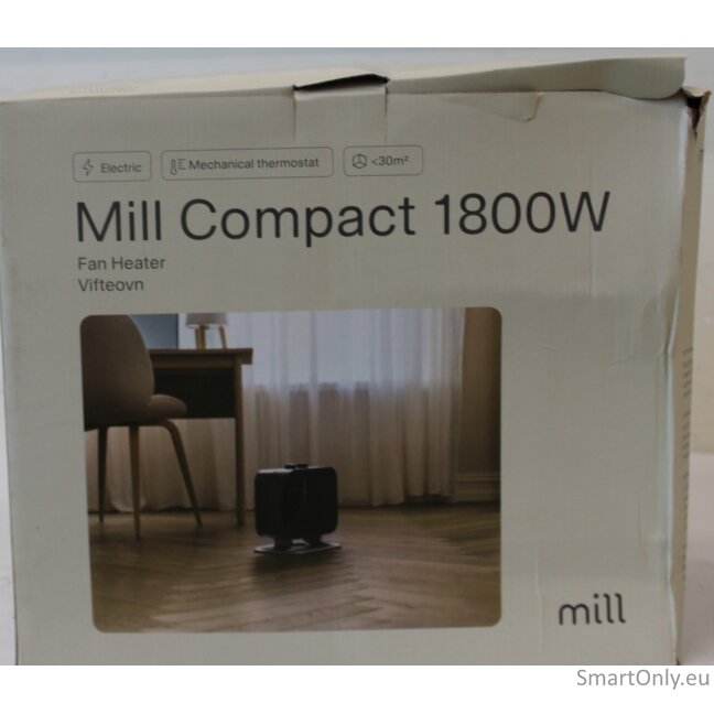 SALE OUT. Mill | Heater | CUS1800MECBA | PTC Fan | 1800 W | Suitable for rooms up to 30 m² | Black | DAMAGED PACKAGING SALE OUT. Mill | Heater | CUS1800MECBA | PTC Fan | 1800 W | Suitable for rooms up to 30 m² | Black | DAMAGED PACKAGING