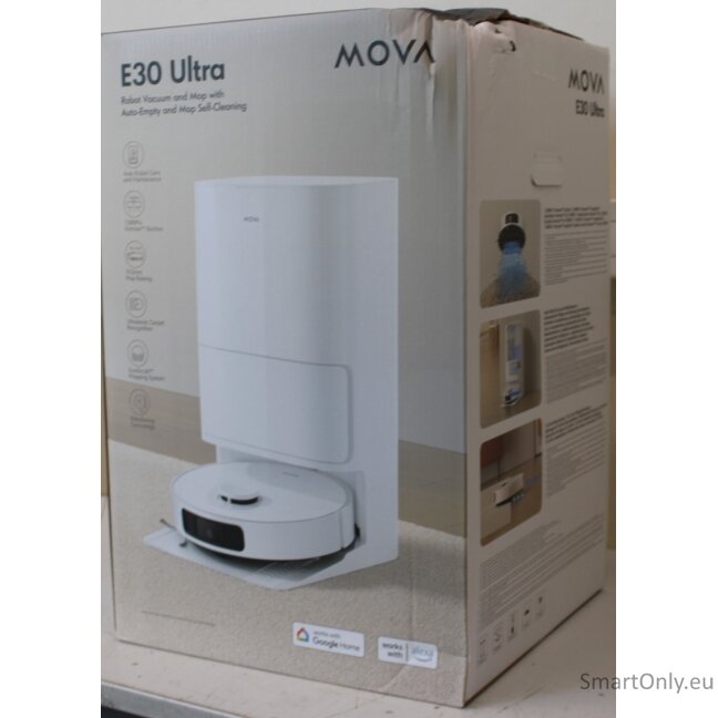 SALE OUT. MOVA E30 Ultra Robot Vacuum cleaner, 7000Pa, 5200mAh, White + Auto Empty station | MOVA Robot Vacuum | E30 Ultra | Wet&Dry | 5200 mAh | Dust capacity 3.2 L | 7000 Pa | White | DAMAGED PACKAGING | 36 month(s) 4 SALE OUT. MOVA E30 Ultra Robot Vacuum cleaner, 7000Pa, 5200mAh, White + Auto Empty station | MOVA Robot Vacuum | E30 Ultra | Wet&Dry | 5200 mAh | Dust capacity 3.2 L | 7000 Pa | White | DAMAGED PACKAGING | 36 month(s) 4