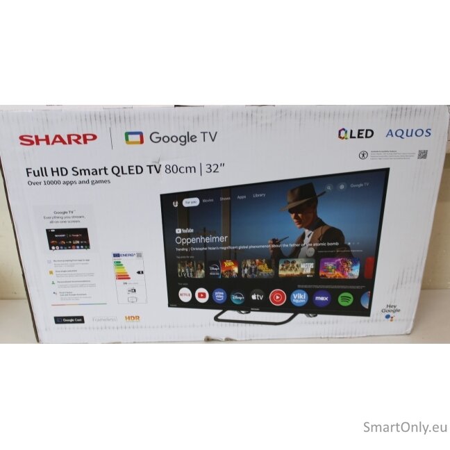 SALE OUT. Sharp 32HF3865E 32" (81cm) QLED Full HD Google TV | SALE OUT. | Sharp 32HF3865E | 32 | Smart TV | Google TV | DAMAGED PACKAGING