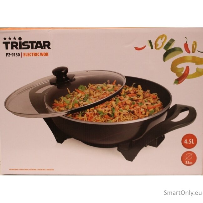 SALE OUT. Tristar PZ-9130 Electric Wok, Black | SALE OUT. | Tristar Electric Wok | PZ-9130 | 1500 W | Stainless steel | 4.5 L | Black | DAMAGED PACKAGING, SCRATCHED HANDLE