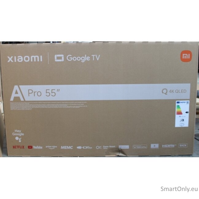 SALE OUT. Xiaomi QLED TV A Pro 2026 55'' | Xiaomi QLED TV A Pro 2026 | 55 | Smart TV | Google TV | 4K UHD | DAMAGED PACKAGING SALE OUT. Xiaomi QLED TV A Pro 2026 55'' | Xiaomi QLED TV A Pro 2026 | 55 | Smart TV | Google TV | 4K UHD | DAMAGED PACKAGING