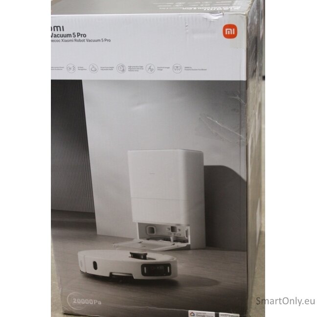 SALE OUT. Xiaomi Robot Vacuum 5 Pro EU | Wet&Dry | 5200 mAh | 20000 Pa | White | DAMAGED PACKAGING | 24 month(s)