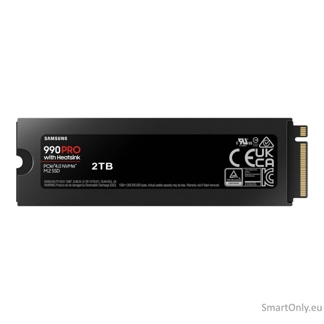 Samsung | 990 PRO with Heatsink | 2000 GB | SSD form factor M.2 2280 | Solid-state drive interface M.2 NVMe | Read speed 7450 MB/s | Write speed 6900 MB/s 18