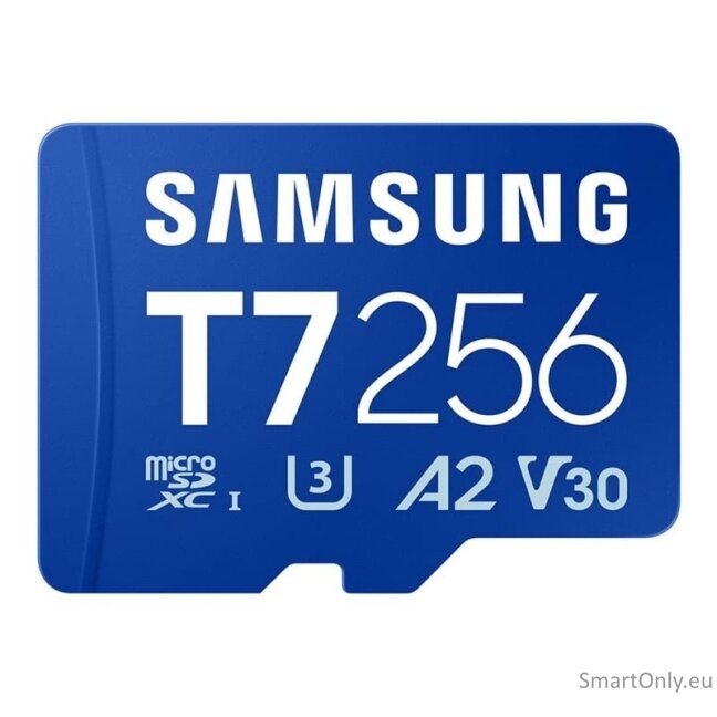 Samsung MicroSD card | T7 | 256 GB | microSDXC | Flash memory class U3, V30, A2 3 Samsung MicroSD card | T7 | 256 GB | microSDXC | Flash memory class U3, V30, A2 3