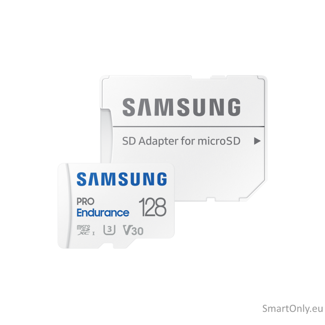 Samsung | PRO Endurance | MB-MJ128KA/EU | 128 GB | MicroSD Memory Card | Flash memory class U3, V30, Class 10 | SD adapter 2