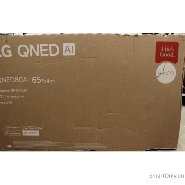 SALE OUT. | LG 65QNED80A3A | 65 | Smart TV | webOS | UHD | DAMAGED PACKAGING