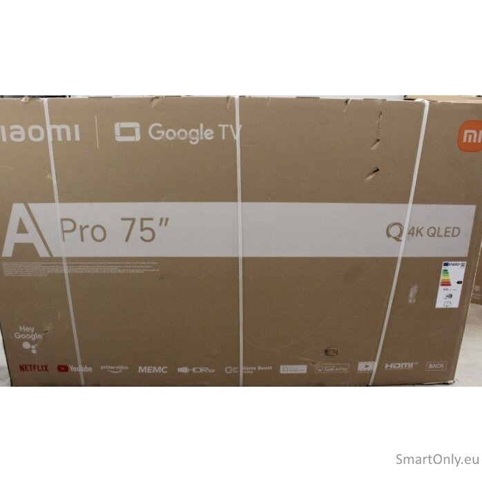 SALE OUT. Xiaomi QLED TV A Pro 2026 75" | SALE OUT. Xiaomi QLED TV A Pro 2026 | 75 | Smart TV | Google TV | 4K UHD | DAMAGED PACKAGING SALE OUT. Xiaomi QLED TV A Pro 2026 75" | SALE OUT. Xiaomi QLED TV A Pro 2026 | 75 | Smart TV | Google TV | 4K UHD | DAMAGED PACKAGING
