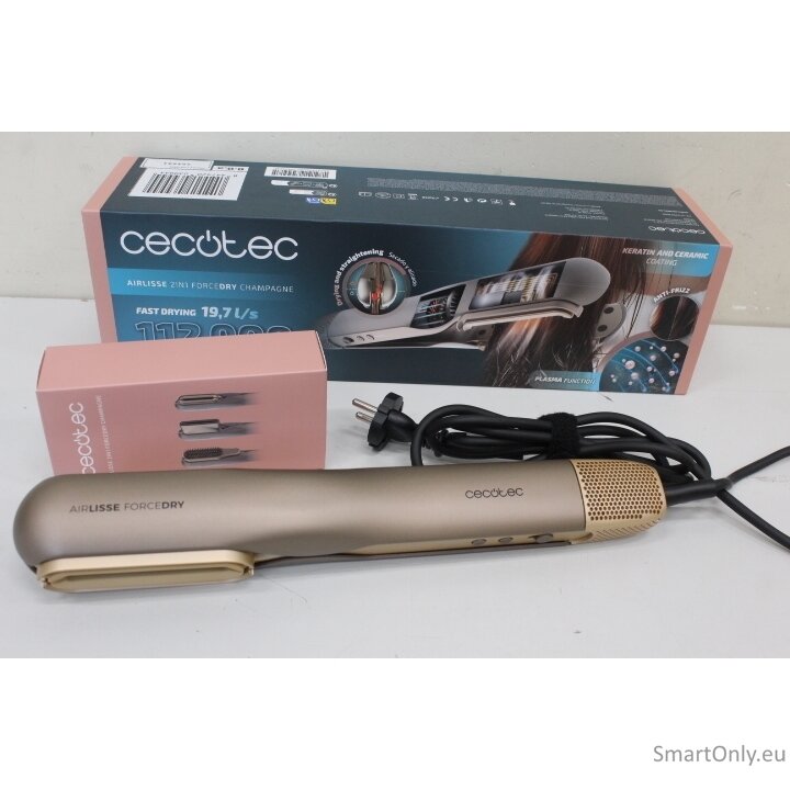 SALE OUT. | Cecotec Air Straightener | AirLisse 2in1 ForceDry Champagne | Warranty 24 month(s) | Ceramic heating system | Number of heating levels 4 | 1000 W | Beige | DEMO SALE OUT. | Cecotec Air Straightener | AirLisse 2in1 ForceDry Champagne | Warranty 24 month(s) | Ceramic heating system | Number of heating levels 4 | 1000 W | Beige | DEMO