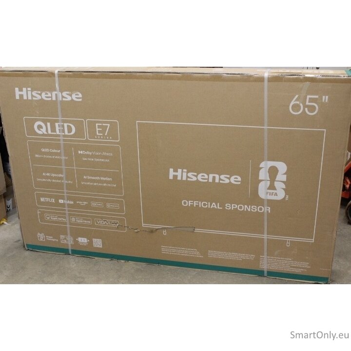 SALE OUT. Hisense 65E7Q 65" (164 cm) UHD QLED Smart TV | SALE OUT. Hisense UHD QLED Smart TV | 65E7Q | 65" | Smart TV | VIDAA OS | UHD | Black | DAMAGED PACKAGING