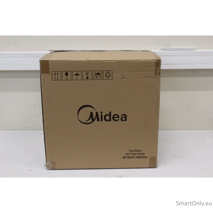 SALE OUT. Midea MAD1100DADK Air fryer digital,Two-zone cavity, 6.4L + 4.4L | Midea Two Zone Airfryer | MAD1100DADK | Power 1850 W | Capacity 4.4/6.4 L | Rapid Air technology | Black | USED, DIRTY, SCRATCHED ON TOP