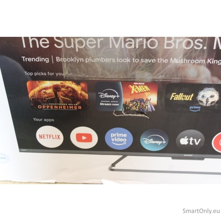 SALE OUT. Sharp 50HR7265E 50" (126cm) QLED 144Hz 4K Ultra HD Google TV, Dolby Vision, Dolby Atmos, Central Stand | SALE OUT. Sharp 50HR7265E | 50 | Smart TV | Google TV | Black | DAMAGED PACKAGING, SCRATCHED ON THE SCREEN 2 SALE OUT. Sharp 50HR7265E 50" (126cm) QLED 144Hz 4K Ultra HD Google TV, Dolby Vision, Dolby Atmos, Central Stand | SALE OUT. Sharp 50HR7265E | 50 | Smart TV | Google TV | Black | DAMAGED PACKAGING, SCRATCHED ON THE SCREEN 2