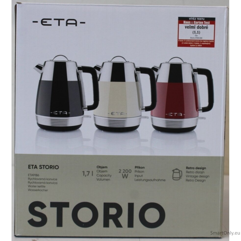 SALE OUT. ETA ETA918690040 Storio Kettle, Power 2150 W, Capacity 1.7 L, Stainless steel, Beige | SALE OUT. ETA | Storio Kettle | ETA918690040 | Standard | 2150 W | 1.7 L | Stainless steel | 360° rotational base | Beige | USED