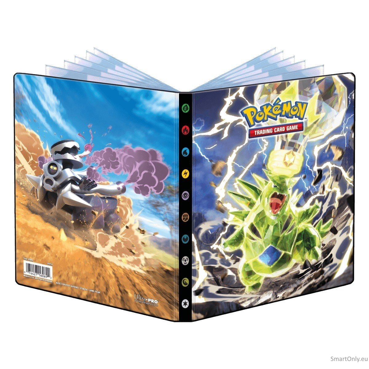 Scarlet and Violet Tyranitar and Revavroom 4 kišenių albumas Pokémon kortelėms Ultra Pro 2 Scarlet and Violet Tyranitar and Revavroom 4 kišenių albumas Pokémon kortelėms Ultra Pro 2