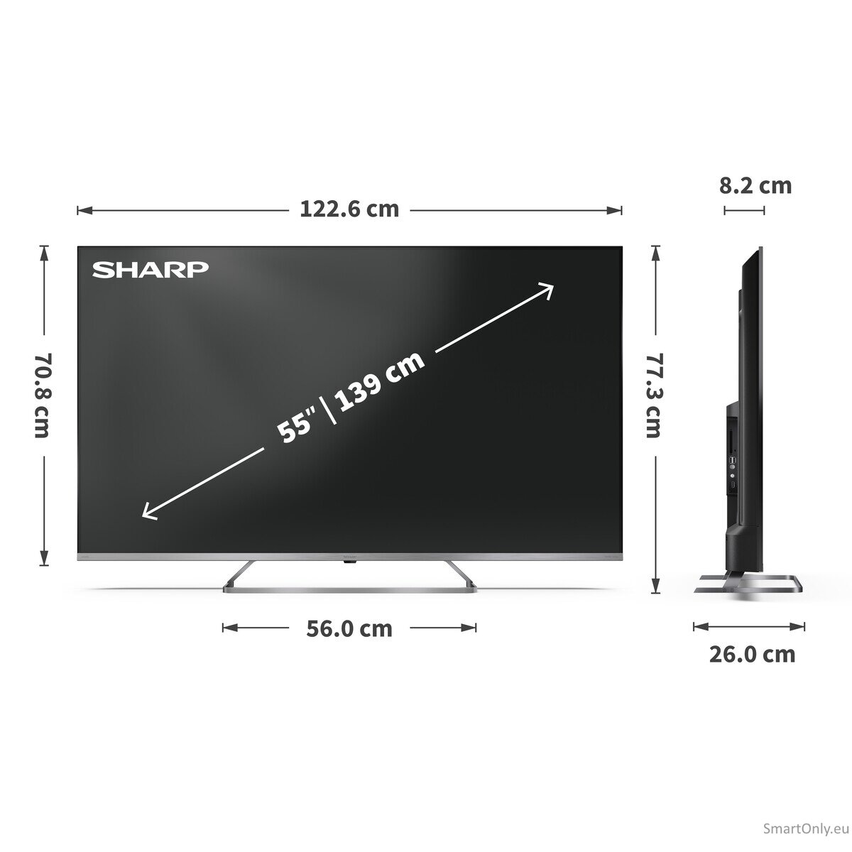 Sharp 4K Ultra HD QLED MiniLED TV | 55JP7265E | 55 | Google TV | UHD 6