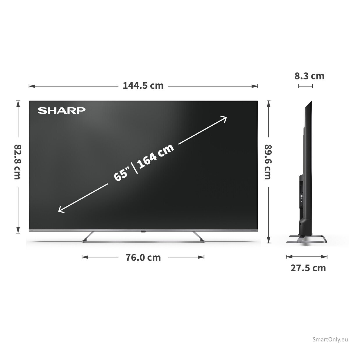 Sharp 4K Ultra HD QLED MiniLED TV | 65JP7265E | 55 | Smart TV | Google TV | UHD 4
