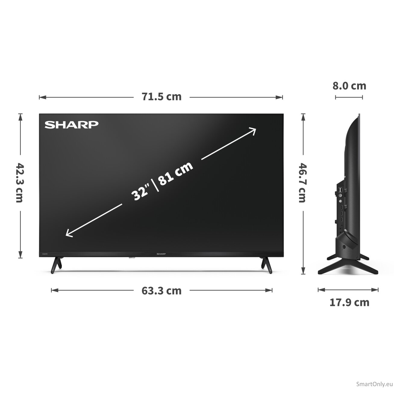 Sharp | 32HF2265E | 32 | Smart TV | Google TV 8