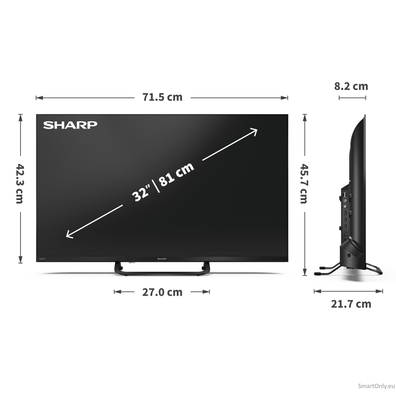 Sharp | 32HF3865E | 32 | Smart TV | Google TV 7