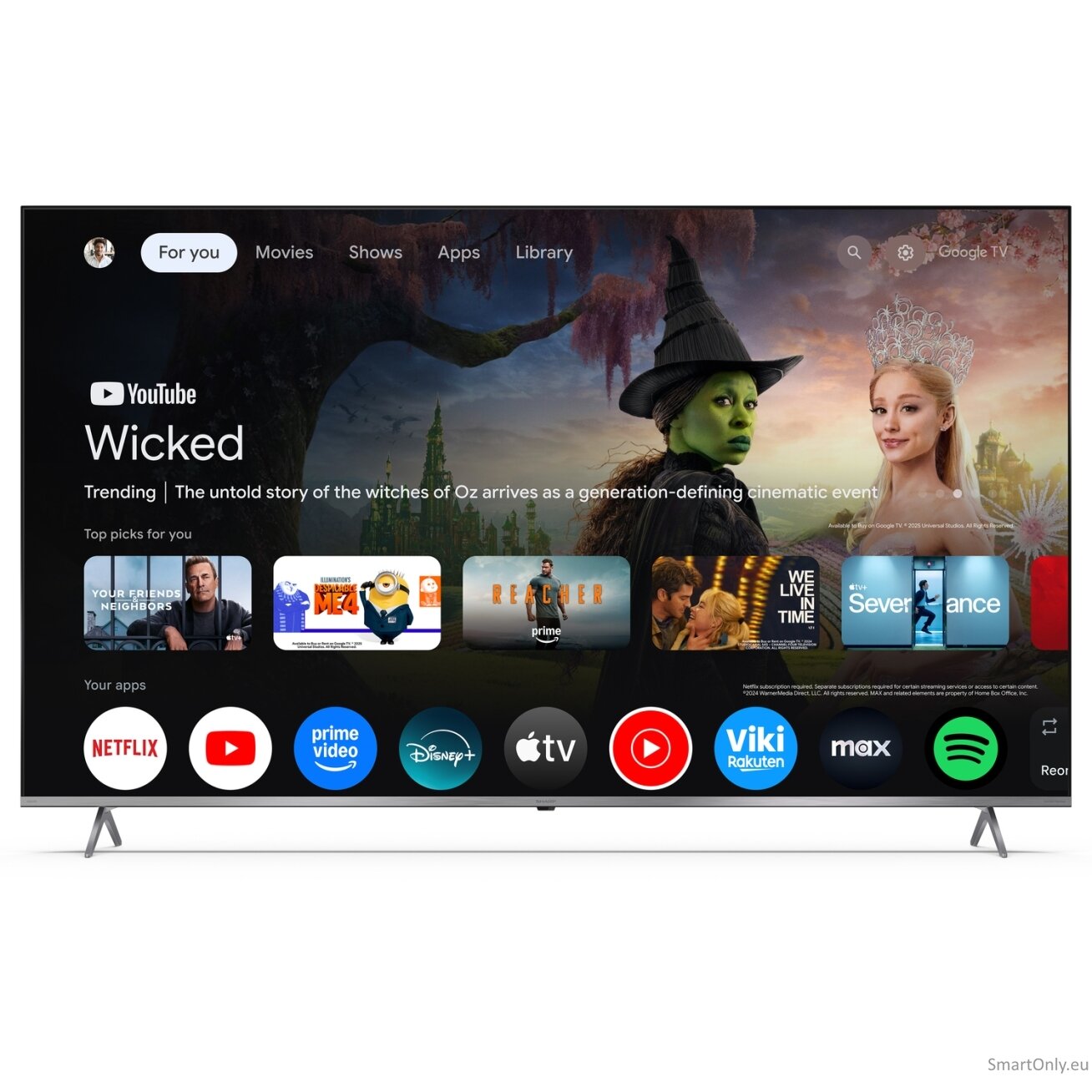 Sharp 75JP7265E 75" (189cm) 4K Ultra HD QLED MiniLED Google TV, HARMAN/KARDON Speaker System | Sharp 2