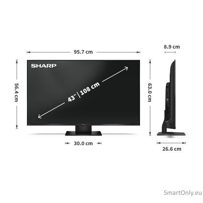 Sharp 43HR7265E 43" (108cm) 4K Ultra HD QLED Google TV | Sharp 4