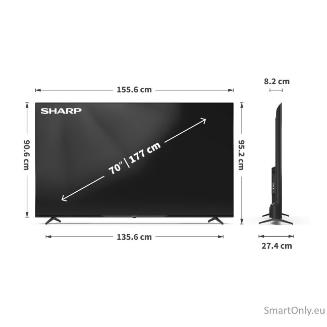Sharp 70HL4265E 70" (178cm) 4K Ultra HD LED Google TV | Sharp 4 Sharp 70HL4265E 70" (178cm) 4K Ultra HD LED Google TV | Sharp 4