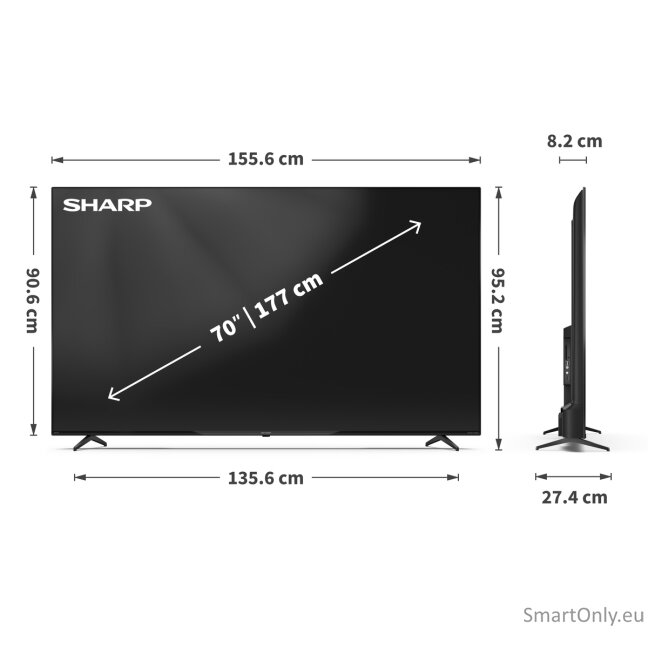 Sharp 70HP5265E | 70 | Smart TV | Google TV | UHD 7 Sharp 70HP5265E | 70 | Smart TV | Google TV | UHD 7