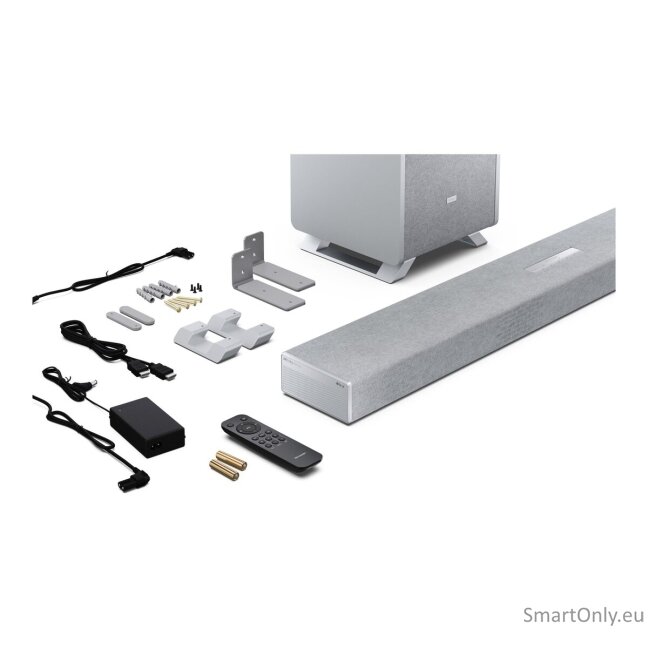 Sharp HT-SBW53121(SL) Q 3.1.2 Dolby Atmos/ DTS:X Soundbar with Wireless Subwoofer, Silver | Sharp 12