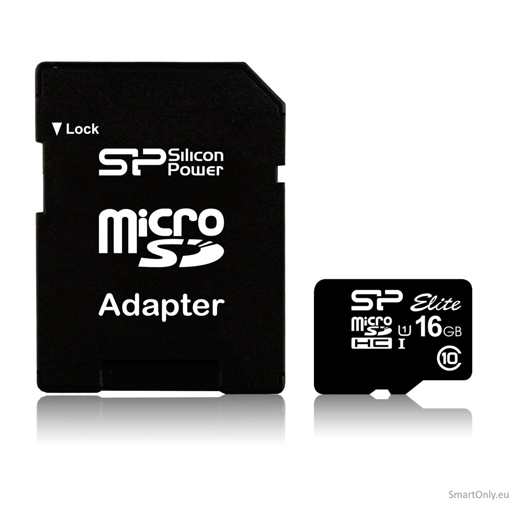 Silicon Power | Elite UHS-I | 16 GB | MicroSDHC | Flash memory class 10 | SD adapter 4