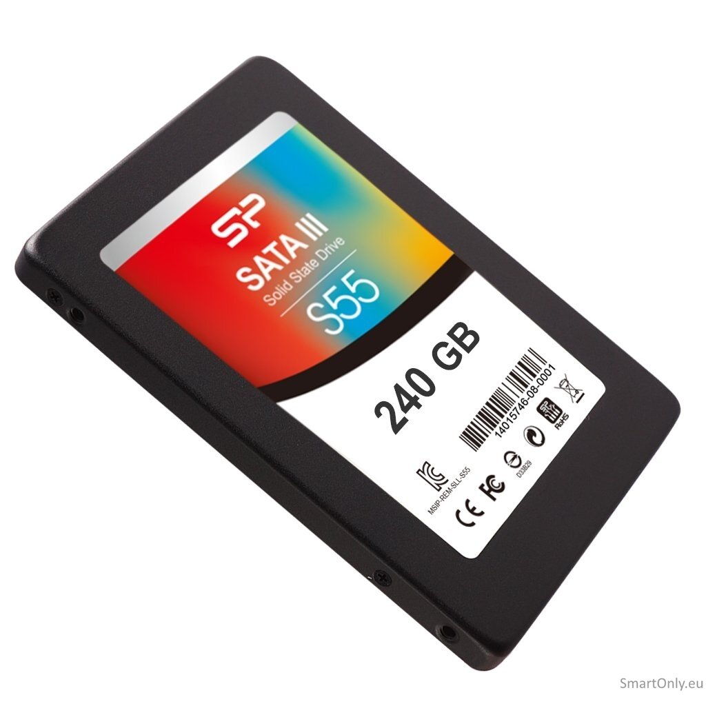 Silicon Power | Slim S55 | 240 GB | Solid-state drive interface SATA | Read speed 550 MB/s | Write speed 450 MB/s Silicon Power | Slim S55 | 240 GB | Solid-state drive interface SATA | Read speed 550 MB/s | Write speed 450 MB/s