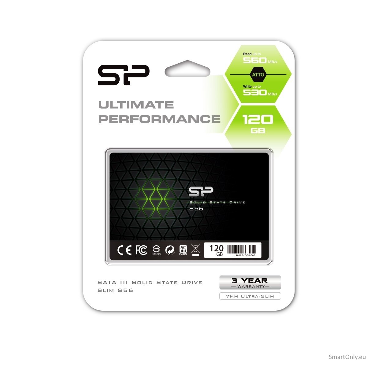 Silicon Power | S56 | 120 GB | SSD form factor 2.5" | Solid-state drive interface SATA | Read speed 460 MB/s | Write speed 360 MB/s 1 Silicon Power | S56 | 120 GB | SSD form factor 2.5" | Solid-state drive interface SATA | Read speed 460 MB/s | Write speed 360 MB/s 1