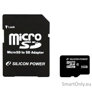Silicon Power | 8 GB | MicroSDHC | Flash memory class 10 | SD adapter 2 Silicon Power | 8 GB | MicroSDHC | Flash memory class 10 | SD adapter 2