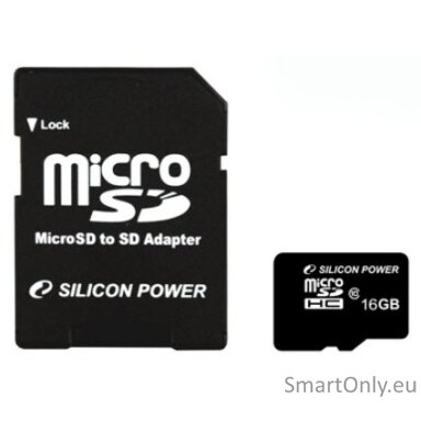 Silicon Power | 16 GB | MicroSDHC | Flash memory class 10 | SD adapter Silicon Power | 16 GB | MicroSDHC | Flash memory class 10 | SD adapter
