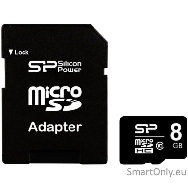 Silicon Power | 8 GB | MicroSDHC | Flash memory class 10 | SD adapter Silicon Power | 8 GB | MicroSDHC | Flash memory class 10 | SD adapter
