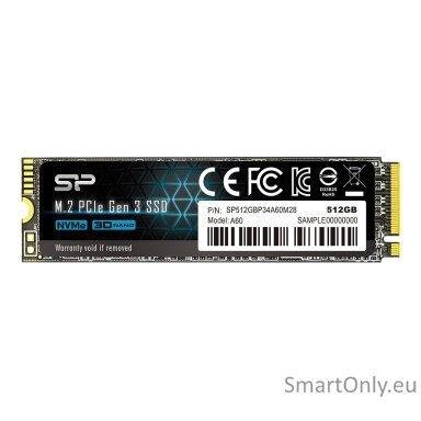 Silicon Power | A60 | 512 GB | Solid-state drive interface M.2 NVME | Read speed 2200 MB/s | Write speed 1600 MB/s Silicon Power | A60 | 512 GB | Solid-state drive interface M.2 NVME | Read speed 2200 MB/s | Write speed 1600 MB/s