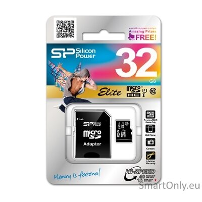 Silicon Power | Elite UHS-I | 16 GB | MicroSDHC | Flash memory class 10 | SD adapter 3