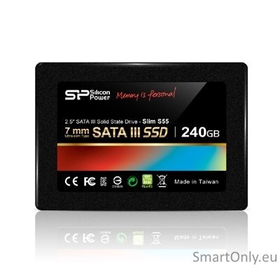 Silicon Power | Slim S55 | 240 GB | Solid-state drive interface SATA | Read speed 550 MB/s | Write speed 450 MB/s 2 Silicon Power | Slim S55 | 240 GB | Solid-state drive interface SATA | Read speed 550 MB/s | Write speed 450 MB/s 2