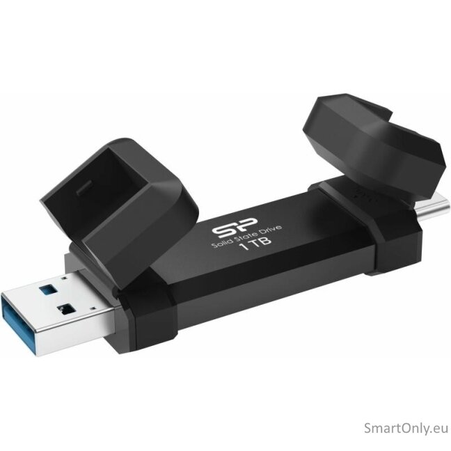 Silicon Power Portable External SSD | DS72 | 1000 GB | USB Type-A, USB Type-C 3.2 Gen 2 | Black Silicon Power Portable External SSD | DS72 | 1000 GB | USB Type-A, USB Type-C 3.2 Gen 2 | Black