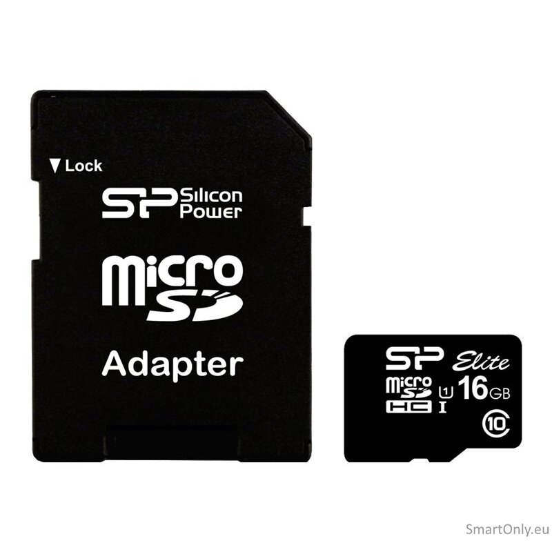 Silicon Power | Elite UHS-I | 16 GB | MicroSDHC | Flash memory class 10 | SD adapter 6 Silicon Power | Elite UHS-I | 16 GB | MicroSDHC | Flash memory class 10 | SD adapter 6