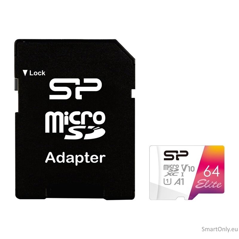 Silicon Power | microSDHC UHS-I Memory Card | Elite | 64 GB | microSDHC/SDXC | Flash memory class 10 2 Silicon Power | microSDHC UHS-I Memory Card | Elite | 64 GB | microSDHC/SDXC | Flash memory class 10 2