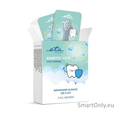 Sonetic Kids 171090500 | ETA Replacement brush heads | Heads | For kids | Number of brush heads included 2 | Blue Sonetic Kids 171090500 | ETA Replacement brush heads | Heads | For kids | Number of brush heads included 2 | Blue