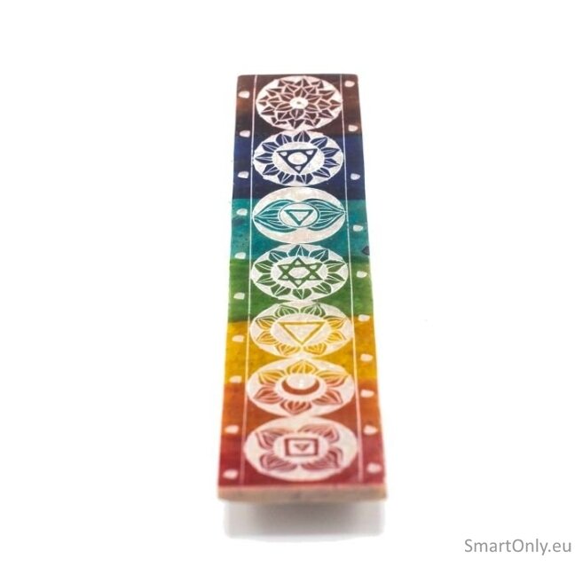 Soapstone Seven Chakra smilkalų laikiklis 2 Soapstone Seven Chakra smilkalų laikiklis 2