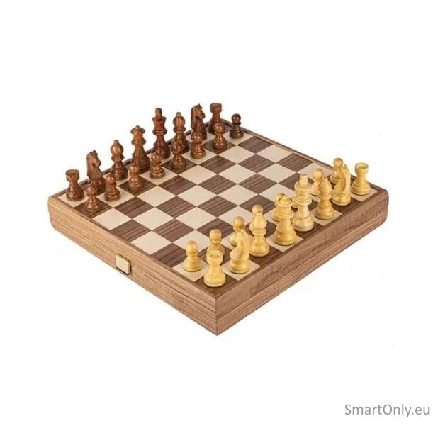 Staunton Walnut medinių šachmatų rinkinys su 27cm Inkrustuota lenta Manopoulos Staunton Walnut medinių šachmatų rinkinys su 27cm Inkrustuota lenta Manopoulos